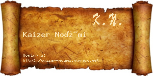 Kaizer Noémi névjegykártya